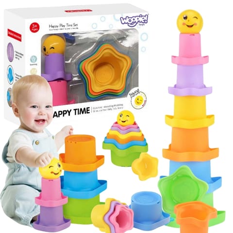 ⁨WOOPIE BABY Piramidka Sensoryczne Kubeczki Gwiazdki + Piłeczka⁩ w sklepie Wasserman.eu