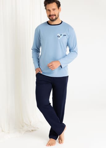 ⁨PIŻAMA REGINA MĘSKA 484 NIEBIESKI XXL-3XL (kolor niebieski, rozmiar XXL)⁩ w sklepie Wasserman.eu