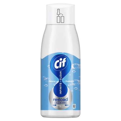 CIF Infinite+Clean Spray do czyszczenia uniwersalny z naturalnymi probiotykami Sensitive Lotus&Mineralsalt 590ml - zapas w sklepie Wasserman.eu