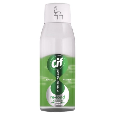 CIF Infinite+Clean Spray do czyszczenia uniwersalny z naturalnymi probiotykami Lime&Lemongrass 590ml - zapas w sklepie Wasserman.eu