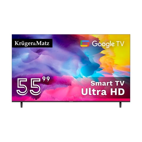 ⁨Telewizor Kruger&Matz 55" UHD Google TV 5.0  DVB-T2/T/C  H.265  HEVC⁩ w sklepie Wasserman.eu