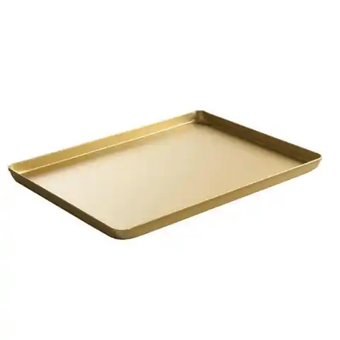 ⁨Bakery display confectionery tray made of aluminum 600x400x20mm gold - Hendi 808573⁩ at Wasserman.eu
