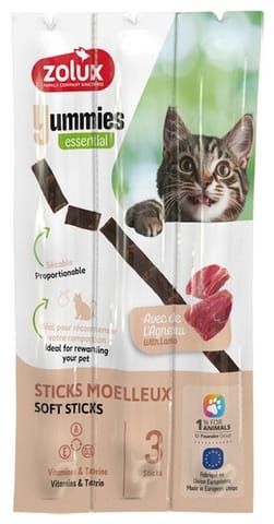 ⁨Zolux Yummies Miękki przysmak dla kota - Pałeczki Jagnięcina & Ryż 3x5g⁩ w sklepie Wasserman.eu