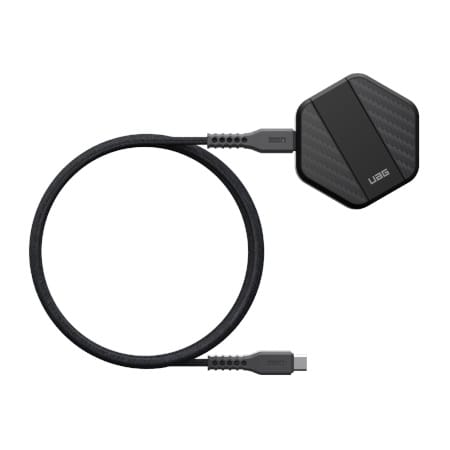 ⁨UAG Wireless Charger - bezprzewodowa ładowarka 15W z podstawką, kompatybilna z MagSafe (black / carbon fiber)⁩ w sklepie Wasserman.eu
