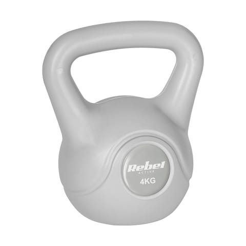 ⁨Kettlebell bitumiczny 4 kg szary  REBEL ACTIVE⁩ w sklepie Wasserman.eu