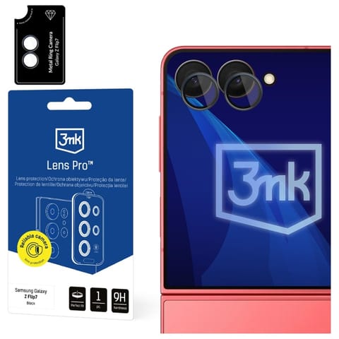 ⁨Ochrona na obiektyw aparatu 3MK Lens     Protection Pro do Samsung Galaxy Z Flip7 czarny 1szt⁩ w sklepie Wasserman.eu