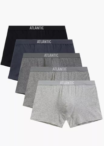 ⁨SZORTY ATLANTIC 5BMH-011 CZA/SZM/SZMC (kolor czarny - szary melange, rozmiar XXL)⁩ w sklepie Wasserman.eu