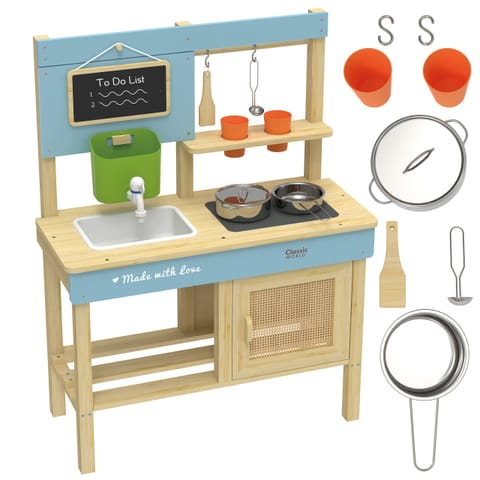 ⁨CLASSIC WORLD Drewniana Kuchnia Ogrodowa Błotna XXL z Akcesoriami⁩ w sklepie Wasserman.eu