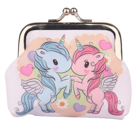 ⁨Portfelik Dziecięcy Dwa Jednorożce Metalowy Zatrzask 10x9cm⁩ w sklepie Wasserman.eu