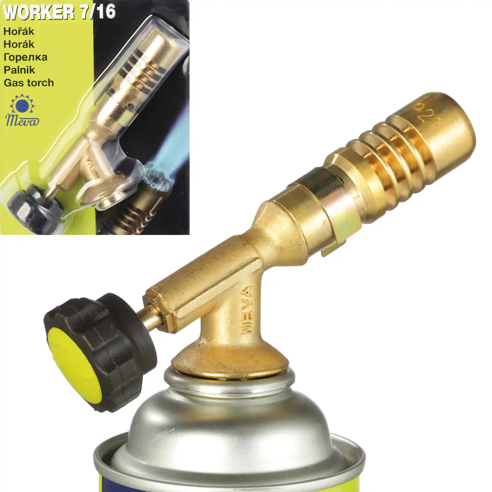 Palnik gazowy na kartusze PB z zaworem 7/16'' WORKER 1,8kW w sklepie Wasserman.eu