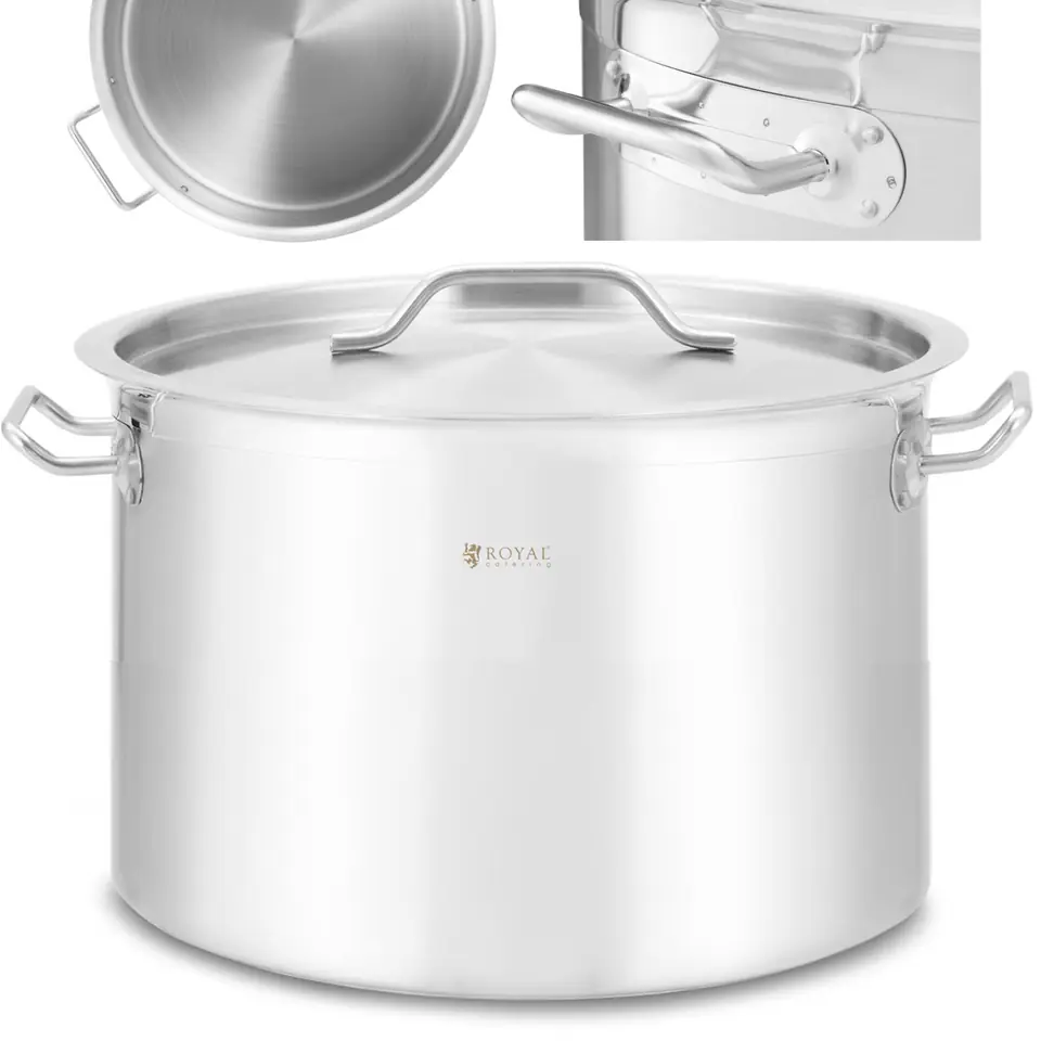 ⁨Steel pot with lid thick bottom for halogen gas induction cooker 17 l⁩ at Wasserman.eu