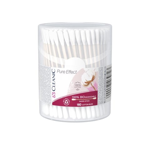 CLEANIC Patyczki higieniczne Pure Effect - 160 sztuk - pudełko okrągłe w sklepie Wasserman.eu