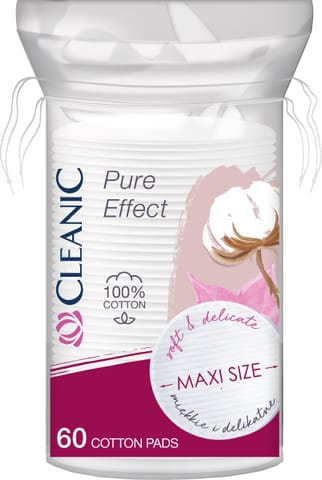 ⁨CLEANIC Płatki kosmetyczne Pure Effect maxi size - 60 sztuk⁩ w sklepie Wasserman.eu