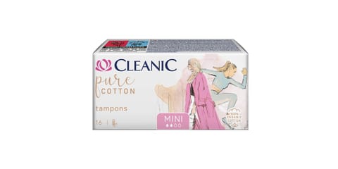 ⁨CLEANIC Pure Cotton Tampony Mini z bawełny organicznej - 16 sztuk⁩ w sklepie Wasserman.eu