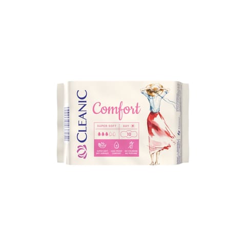 ⁨CLEANIC Comfort Podpaski na dzień - 10 sztuk⁩ w sklepie Wasserman.eu