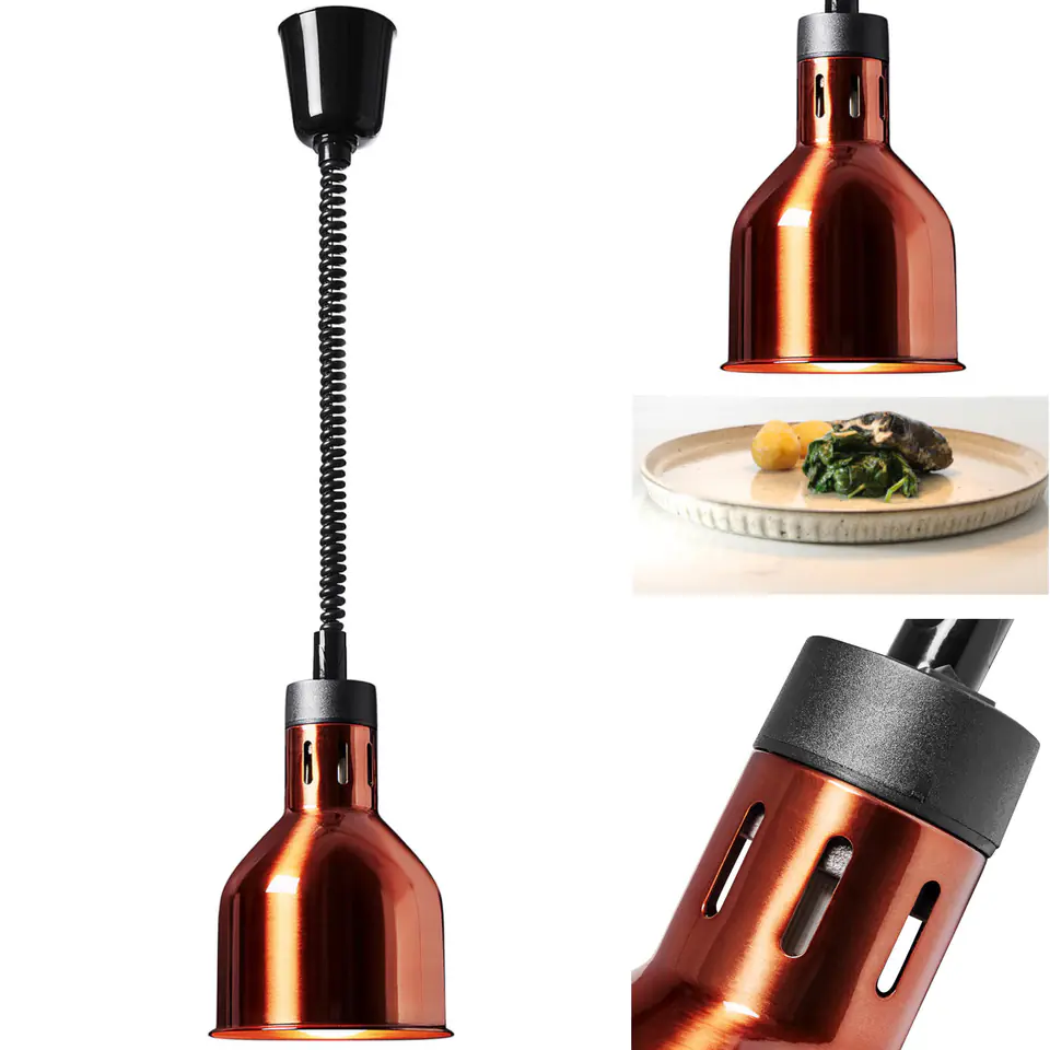 ⁨Heating lamp for IR dishes hanging brass avg. 17.5 cm 250 watts⁩ at Wasserman.eu