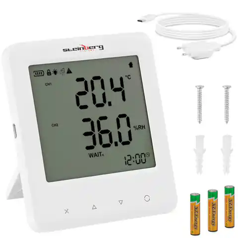 ⁨Thermohygrometer humidity temperature meter with CO2 sensor range - 40 - 125 C 0 - 10000 ppm⁩ at Wasserman.eu