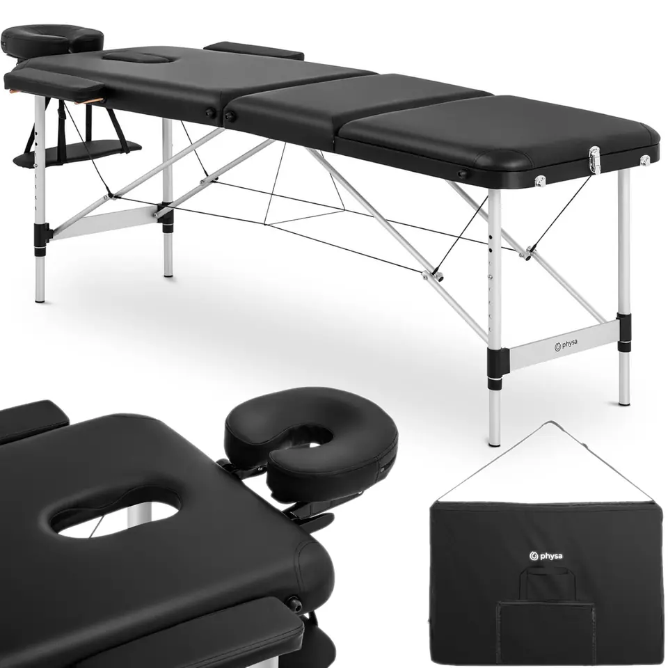 Table massage bed portable folding Bordeux Black up to 180 kg black at Wasserman.eu