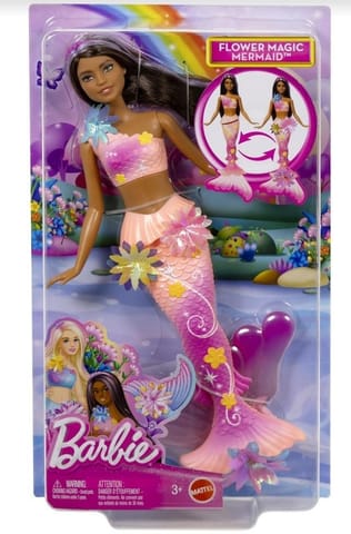 ⁨Barbie Syrenka Rozkwitające kwiaty Lalka brunetka⁩ w sklepie Wasserman.eu