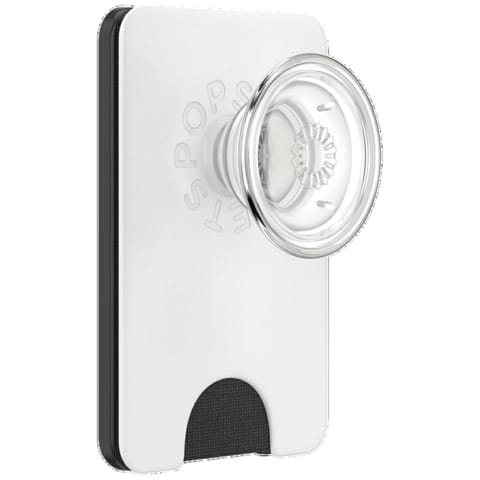 ⁨Uchwyt i podstawka do telefonu           z portfelem Popsockets PopWallet+ PopGrip PW+ MS G2 MagSafe biało-przezroczysty 806926⁩ w sklepie Wasserman.eu