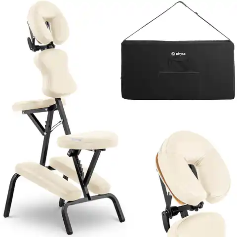 ⁨Tattoo Massage Chair Portable Folding Montpellier Beige Up to 130kg Beige⁩ at Wasserman.eu
