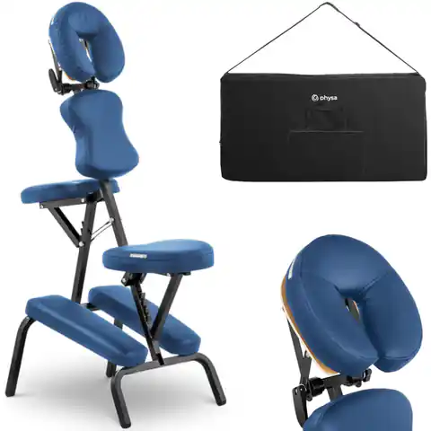 ⁨Tattoo Massage Chair Portable Folding Montpellier Blue Up to 130kg Blue⁩ at Wasserman.eu