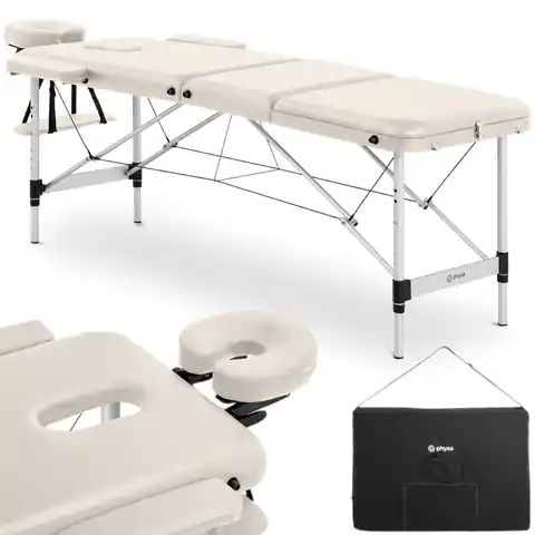 ⁨Table massage bed portable folding Bordeaux Beige up to 180 kg beige⁩ at Wasserman.eu