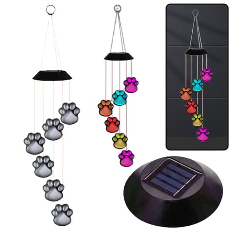 ⁨Lampki Solarne Ogrodowe LED Dzwonki Psie Łapy Kolorowe 70cm⁩ w sklepie Wasserman.eu
