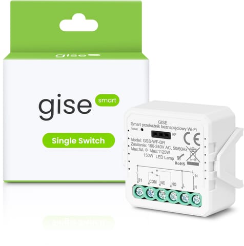 ⁨GISE Smart Pojedynczy moduł przekaźnikowy bezpotencjałowy WiFi | Tuya | GSS-WF-DR⁩ w sklepie Wasserman.eu