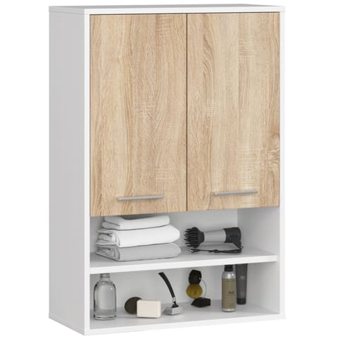 ⁨SZAFKA WISZĄCA FIN H934 W64 2D 1P BIAŁA/DĄB SONOMA⁩ w sklepie Wasserman.eu