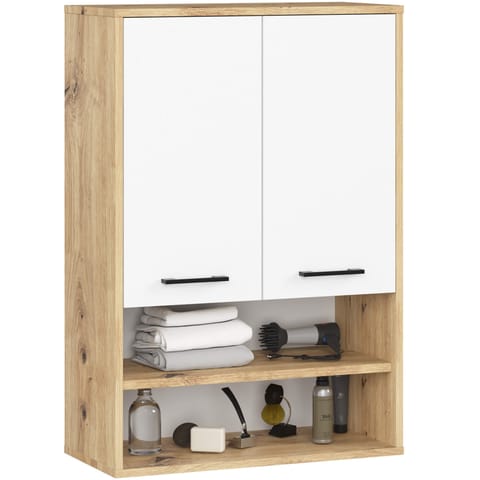 ⁨SZAFKA WISZĄCA FIN H934 W64 2D 1P DĄB ARTISAN/BIAŁA⁩ w sklepie Wasserman.eu
