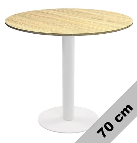 ⁨Stół okrągły VICTORY LIGHT WOOD 70 cm MILK⁩ w sklepie Wasserman.eu