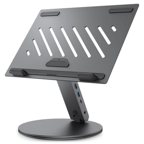 ⁨Spigen LD204H Laptop Stand Hub - Podstawka / stojak pod laptopa z Hubem 6 w 1 (Space Grey)⁩ w sklepie Wasserman.eu