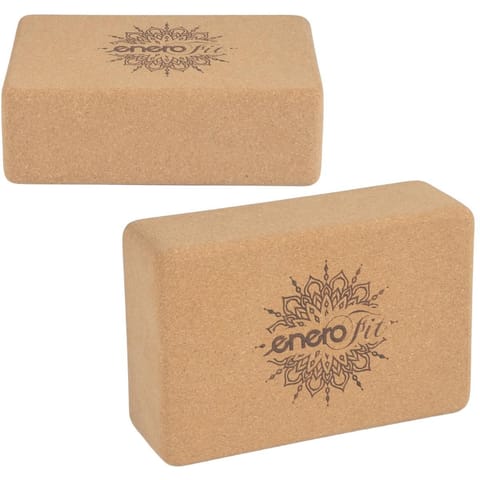 ⁨BLOK KOSTKA DO ĆWICZEŃ JOGI KORKOWA ENERO FIT⁩ w sklepie Wasserman.eu