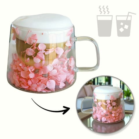 ⁨Szklanka termiczna z hortensją w środku 180 ml 1szt pudełko BEZ LOGO SZK74MOR⁩ w sklepie Wasserman.eu