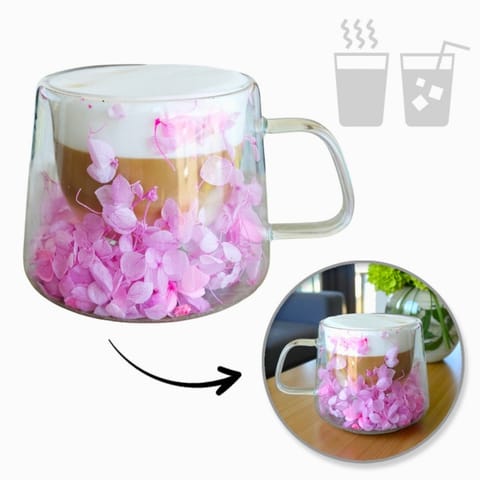 ⁨Szklanka termiczna z hortensją w środku 180 ml 1szt pudełko BEZ LOGO SZK74S⁩ w sklepie Wasserman.eu
