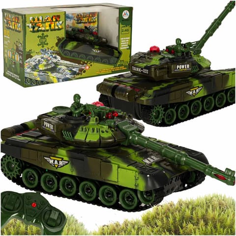 ⁨Czołg zdalnie sterowany na pilota RC War Tank 9993 2.4 GHz kamuflaż leśny⁩ w sklepie Wasserman.eu