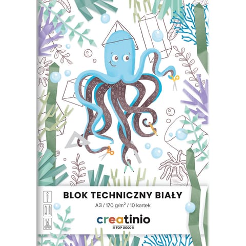 ⁨Blok techniczny A3 10k 170g biały CREATINIO 400176668 TOP 2000⁩ w sklepie Wasserman.eu