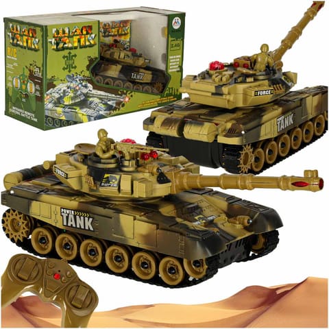 ⁨Czołg zdalnie sterowany na pilota RC War Tank 9993 2.4 GHz pustynny⁩ w sklepie Wasserman.eu