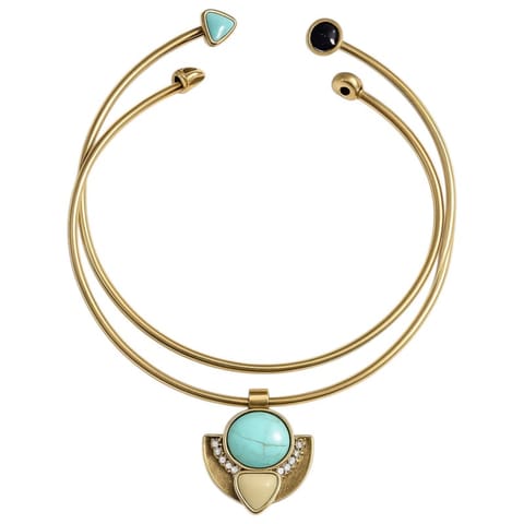 ⁨NASZYJNIK KOLIA PODWÓJNA BLUE STONE N229⁩ w sklepie Wasserman.eu