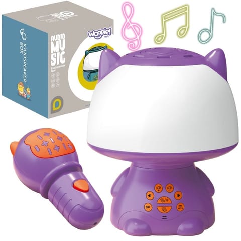 ⁨WOOPIE Multifunkcyjna Lampka RGB Głośnik Bluetooth Karaoke Modulator Głosu Karta SD Fioletowa⁩ w sklepie Wasserman.eu