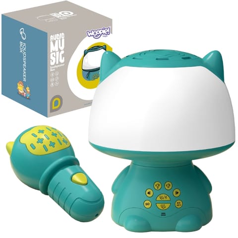⁨WOOPIE Multifunkcyjna Lampka RGB Głośnik Bluetooth Karaoke Modulator Głosu Karta SD Turkusowa⁩ w sklepie Wasserman.eu