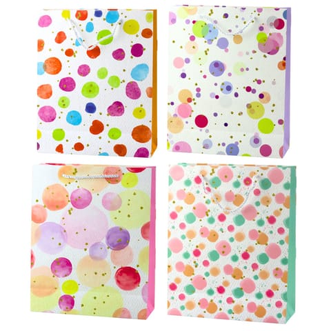 ⁨Torba Prezentowa Kropki Akwarelowe Pastelowe  32 × 26 × 10 cm⁩ w sklepie Wasserman.eu