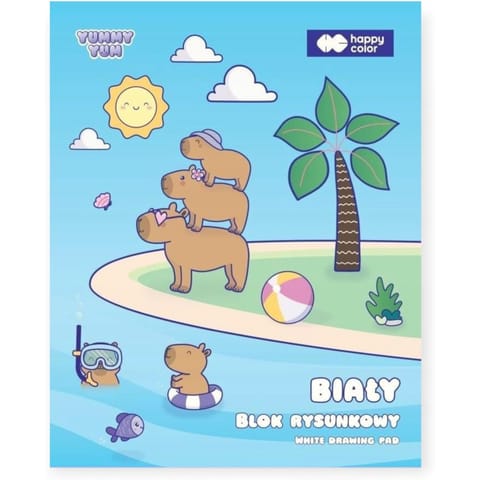 ⁨Blok rysunkowy Kapibara Yummy Yum biały A4 80g/m2 20ark. HA 3708 2030-0PP HAPPY COLOR⁩ w sklepie Wasserman.eu