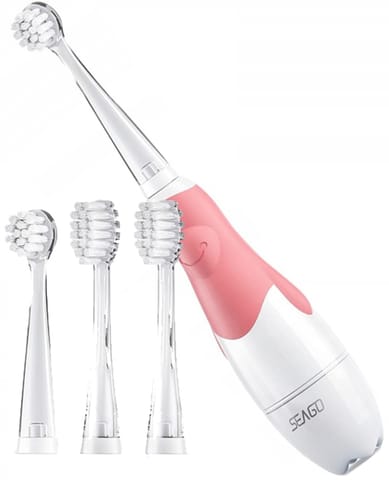 ⁨Szczoteczka soniczna dla dzieci 4 końcówki Seago SG-513 (Pink)⁩ w sklepie Wasserman.eu