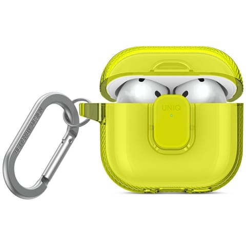 ⁨Etui UNIQ Glase Pro do AirPods 4 Lock    Case żółty⁩ w sklepie Wasserman.eu