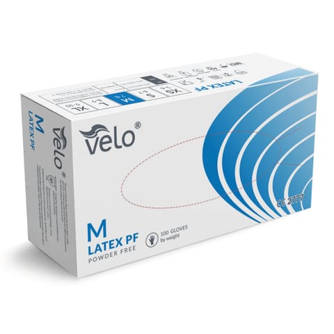 ⁨VELO LATEX PF M Rękawice lateksowe bezpudrowe diagnostyczne, 100 szt.⁩ w sklepie Wasserman.eu
