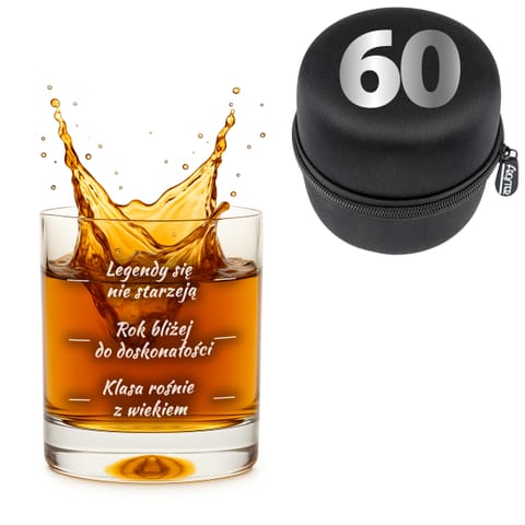 ⁨Urodzinowa szklanka do whisky z nadrukiem - prezent na 60-tkę⁩ w sklepie Wasserman.eu