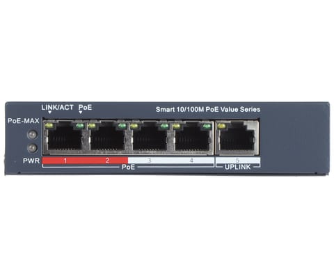 ⁨SWITCH POE DS-3E1105P-EI/M-V2 4-PORTOWY + 1X UPLINK Hikvision⁩ w sklepie Wasserman.eu