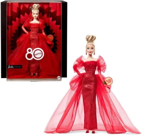 ⁨Barbie Mattel 80-lecie Lalka kolekcjonerska Blond⁩ w sklepie Wasserman.eu